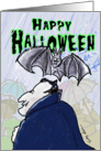 Halloween humor - Dracula and bat card