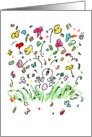 Easter Bunny bouquet confetti card