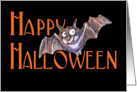 Cute Funny Flying Bat - Happy Halloween card
