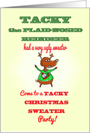Tacky Christmas Sweater Party - Humor Reindeer card