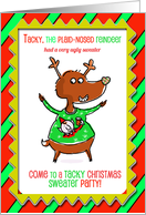 Tacky Christmas Sweater Party - Humor Reindeer card