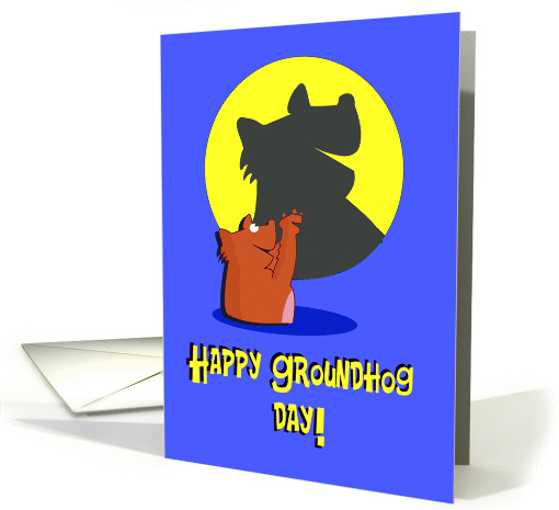 Groundhog Day Shadow Theater - Humor card (1013089)