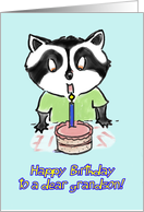 happy birthday to grandson - cute raccoon card