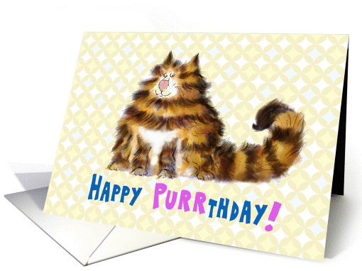 Birthday Humor - Happy Purrthday - Maine Coon Cat card (1318650)