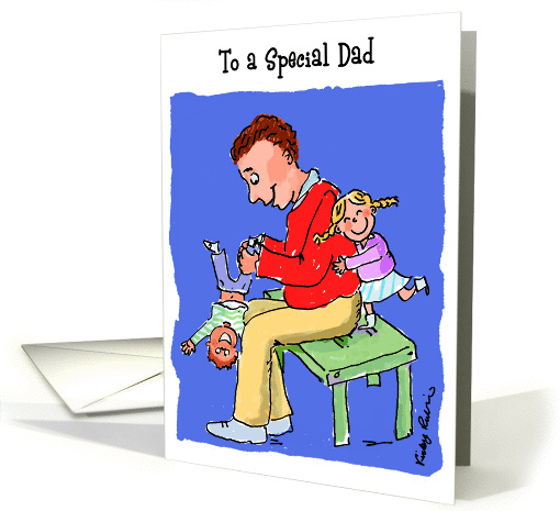 Father's Day card - Father with Children card (716681)