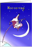 Moving new address cow, humor card