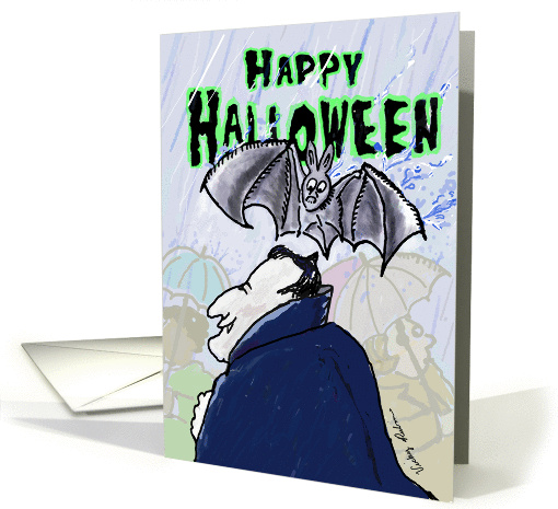 Halloween humor - Dracula and bat card (869528)