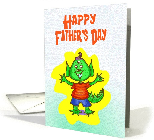 Happy Father's Day from Child- Humor -Cute Little Monster card