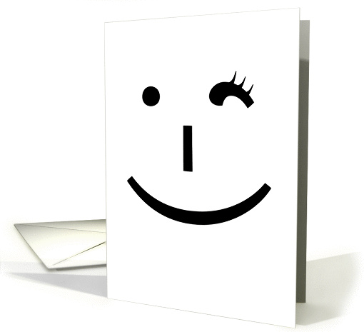 Hello card humor winking emoticon card (955339)