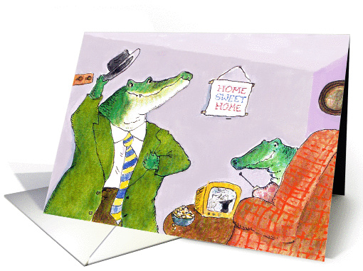 Home Sweet Home - cute alligators card (969167)