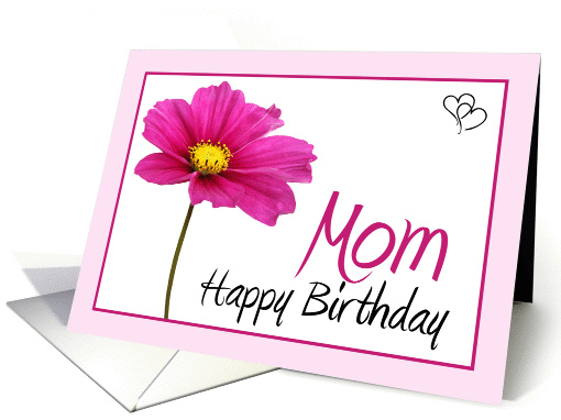 Mom Happy Birthday Pink Cosmos Flower card (1440582)