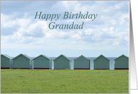 Beach Huts Birthday Card for Grandad card