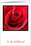 To My Girlfriend Romantic Red Rose Valentine’s Day Card