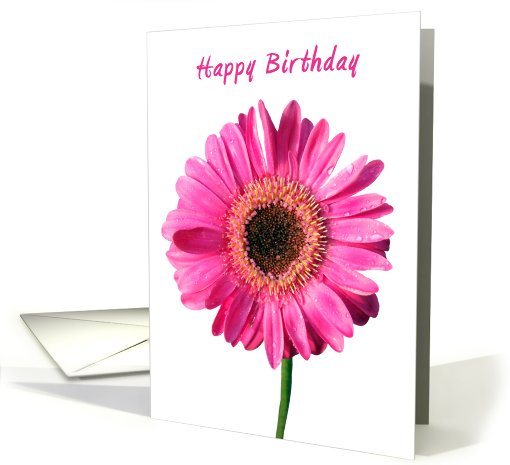 Pink Gerbera Happy Birthday card (623629)