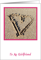 Sand Heart Girlfriend Valentine’s Day Card