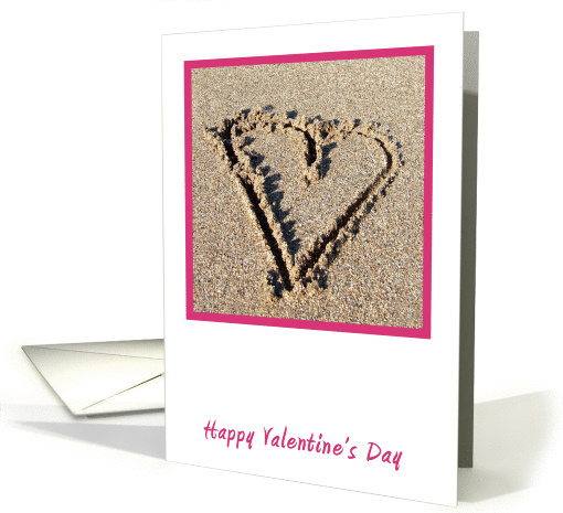 Pink Sand Heart Valentine's Day card (893941)