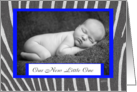 Zebra print Birth Announcement Boy card