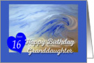 Happy Birthday Sweet 16 granddaughter Beach Wave card