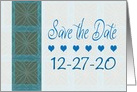 Save the Date, Wedding Blue Hearts, Year Specific card