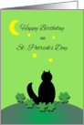 Happy Birthday on St. Patrick’s Day Missing You Black Cat Wishing card