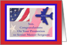 Congratulations Son Promotion in Air Force Master Sergeant Flag card