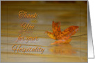 Thank You for Your Hospitality and Dinner with Reflective fall leaf card