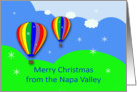 Napa Valley Christmas Hot Air Balloons card