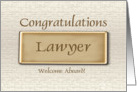 Congratulations New Lawyer card