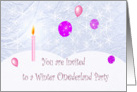 Winter Onederland Birthday invitation card
