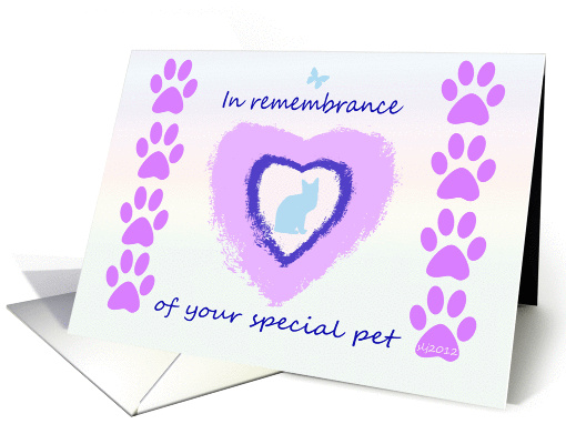 In remembrance of cat on Anniversary card (1007951)