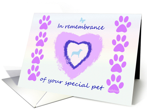 In remembrance of dog on Anniversary of death card (1007953)