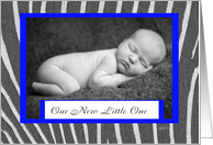 Zebra print Birth Announcement Boy card