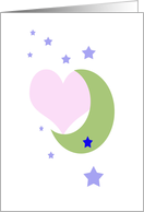 My love travels farther than the moon on Valentine’s Day card