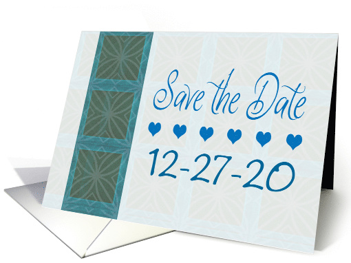 Save the Date, Wedding Blue Hearts, Year Specific card (1424234)
