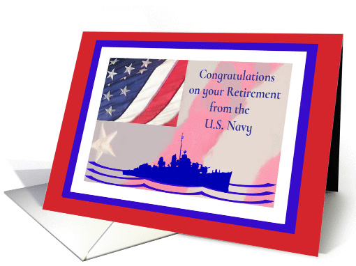 Congratulations on Your Retirement U.S.Navy Red White and... (1425998)