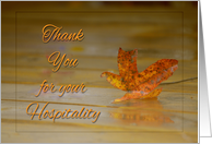 Thank You for Your Hospitality and Dinner with Reflective fall leaf card