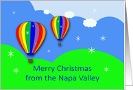 Napa Valley Christmas Hot Air Balloons card