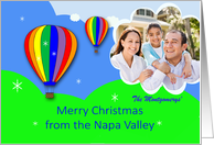 Napa Valley Christmas Photo Card Hot Air Balloons card