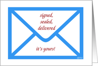 Signed, Sealed, Delivered for Mail Carrier card
