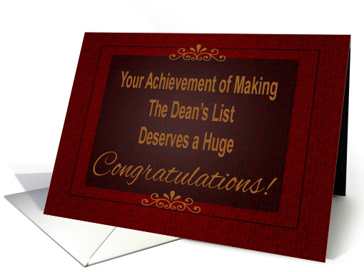 Dean's list Congrats card (934433)