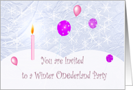Winter Onederland Birthday invitation card