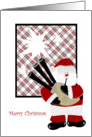 Bagpipe Santa card