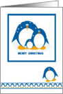 Merry Christmas - Blue Penguin family card