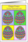 Happy Easter to Our Aunt and Uncle Egg Quartet card
