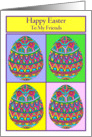 Happy Easter to My Friends Egg Quartet card