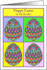 Happy Easter to My Brother Egg Quartet card