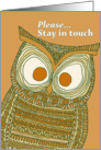 Please... Stay in Touch - Dermot Owl card