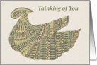 Thinking of You - Art Nouveau Dinesh Bird card