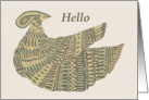 Hello - Art Nouveau Dinesh Bird card