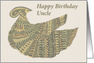 Happy Birthday Uncle - Art Nouveau Dinesh Bird card